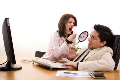 Mean Boss Yelling at Employee