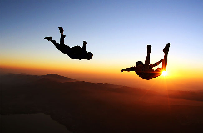 Sky-Diving Couple