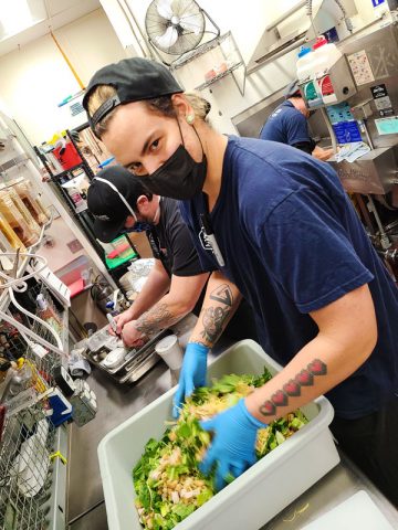 Ashland Food Co-op Kitchen Employee Prepping Food